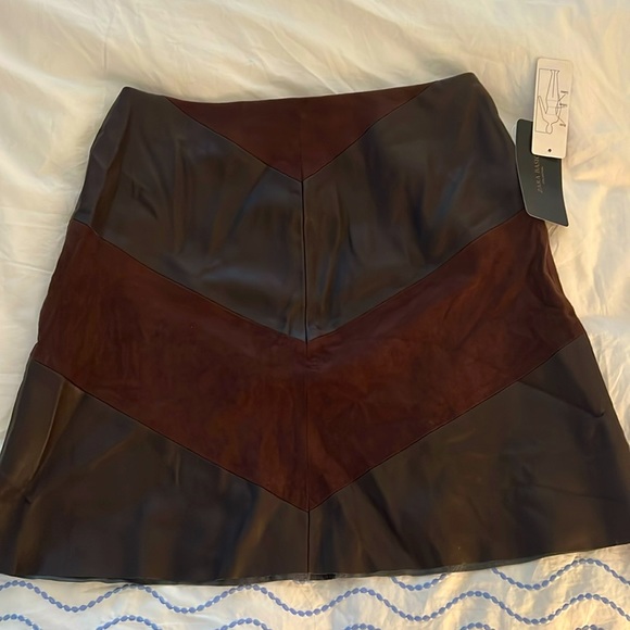 Brown Leather and Suede Zara Skirt small - Picture 1 of 3